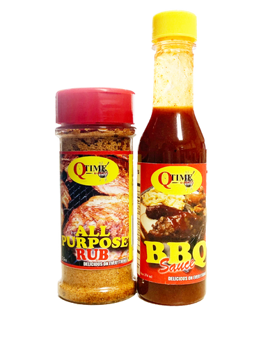 QTime Bundle All Purpose Rub Seasoning & BBQ Sauce